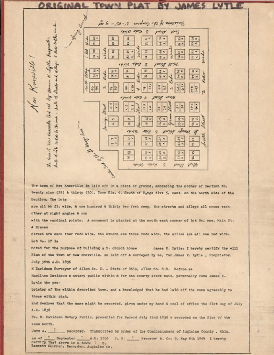 New Knoxville original Plat