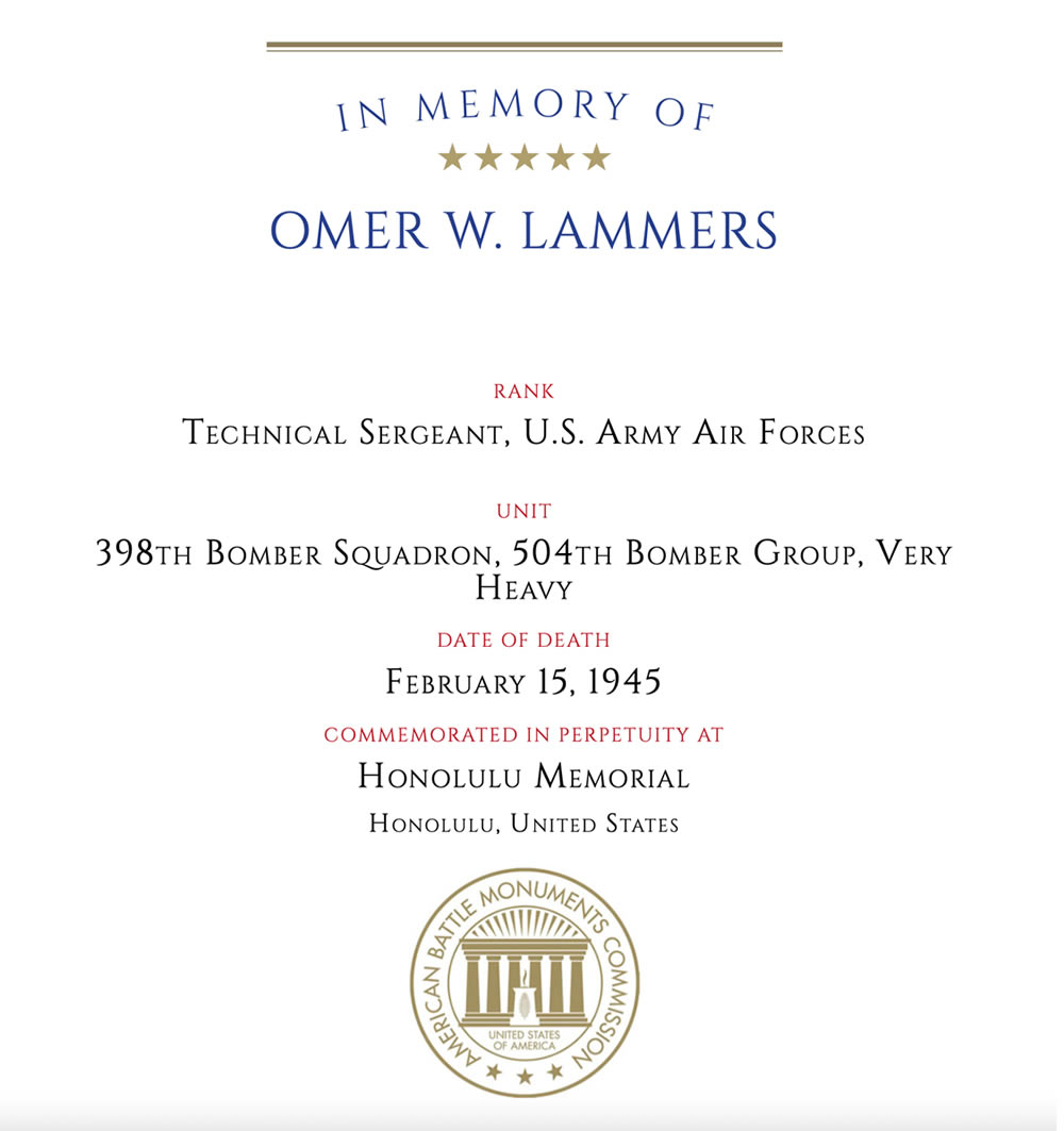 In Memory of Omer Lammers