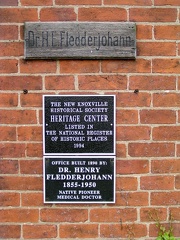 Historical marker on Dr. Office Fledderjohann's office (1955-1950)